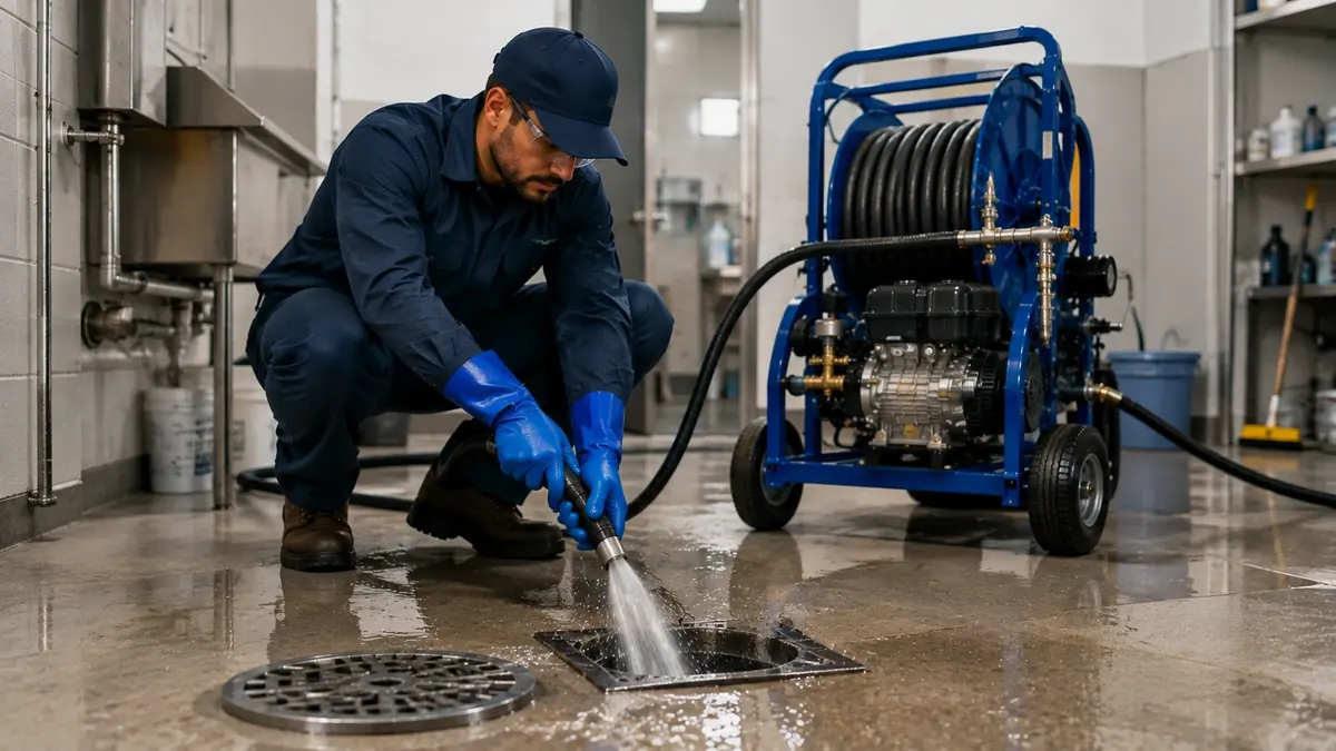 Floor Drain Hydro Jet Cleaning in Selma